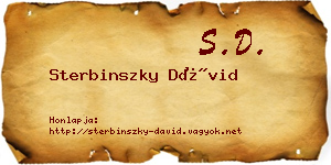 Sterbinszky Dávid névjegykártya