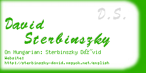 david sterbinszky business card